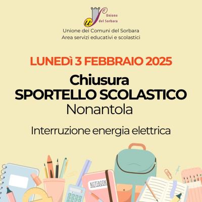 CHIUSURA TEMPORANEA SPORTELLO SCOLASTICO NONANTOLA foto 