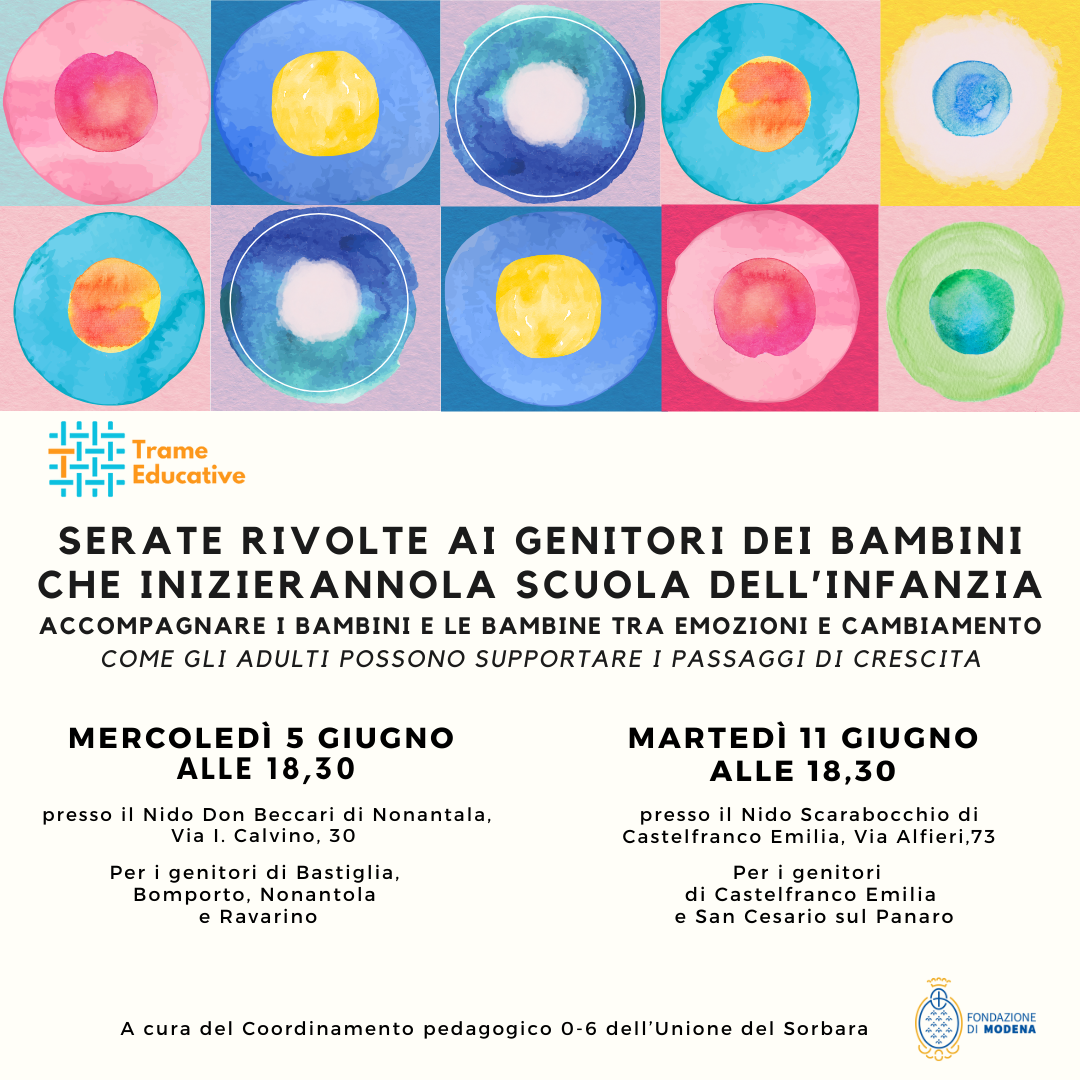 Serate dedicate ai genitori dei bimbi che inizieranno la Scuola d'Infanzia